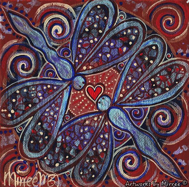 Dragonfly Let your Light Shine Framed Canvas Print by Mirree Contemporary Aboriginal Art